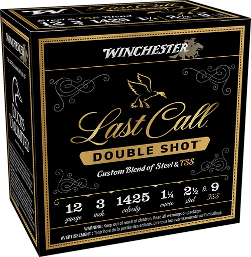 [020892029316] Winchester Ammo LCDS1239 Last Call Double Shot 12Gauge 3" 1 1/4oz 2.5/9TSS Shot 25 Per Box/10 Case