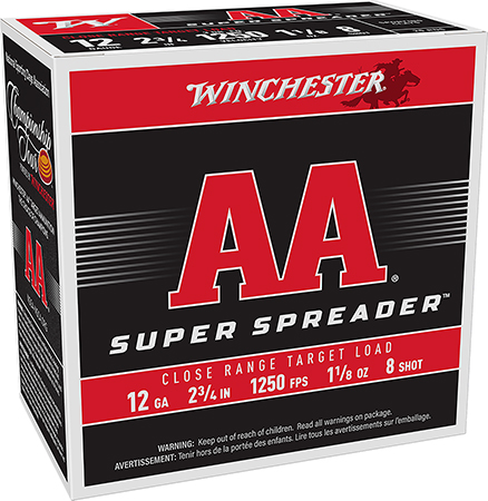[020892028210] Winchester Ammo AAS128 AA Super Spreader 12Gauge 2.75" 1 1/8oz 25 Per Box/10 Case