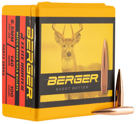 [679459265522] Berger Bullets 26552 Elite Hunter Match Grade 6.5mm 140gr Boat Tail 100/Box