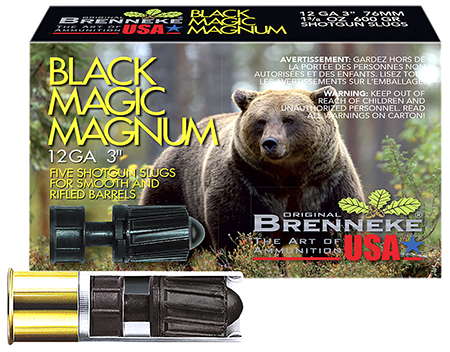 [4030128120270] Brenneke SL123BMM Black Magic Magnum  12Gauge 3" 1 3/8oz Slug Shot 5 Per Box/50 Case