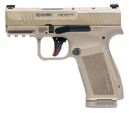 [787450932777] Canik HG7884CAD-N Mete MC9L *CA Compliant 9mm Luger 10+1 3.18" Black Steel Barrel, Desert Cerakote Steel Serrated Slide, Flat Dark Earth Polymer Frame w/Picatinny Rail, Interchangeable Backstrap Grip