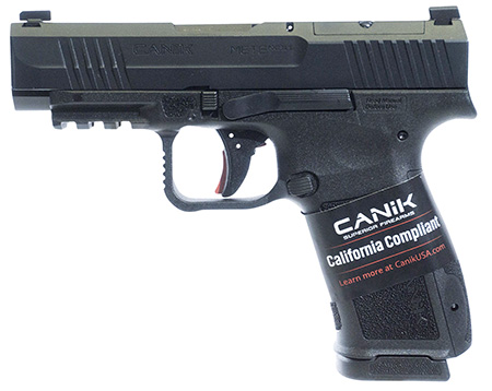 [787450932791] Canik HG7885CA-N Mete MC9LS *CA Compliant 9mm Luger 10+1 3.63" Black Steel Barrel, Black Nitride Steel Serrated Slide, Black Polymer Frame w/Picatinny Rail, Interchangeable Backstrap Grip