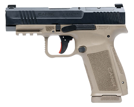 [787450932852] Canik HG7885CABD-N Mete MC9LS *CA Compliant 9mm Luger 10+1 3.63" Black Steel Barrel, Black Nitride Steel Serrated Slide, Flat Dark Earth Polymer Frame w/Picatinny Rail, Interchangeable Backstrap Grip