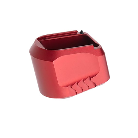 [764046030772] Tyrant CNC TDMPMAGEXFSRED  Magazine Extension Fits S&W M & P 9/40 5rd Compatible w/ Full-Size M & P 1.0/2.0 frames Red Aluminum