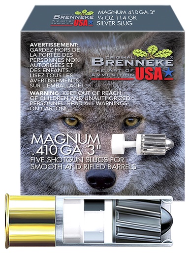 [4030128360287] Brenneke SL4103M Magnum  410Gauge 3" 1/4oz Slug Shot 5 Per Box/90 Case