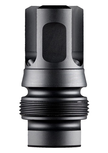 [810128160704] Dead Air DA129 Xeno 3-Prong Flash Hider Black Nitride 4140 HT Alloy Steel 1/2"x28 Threads 1.96" OAL 9mm