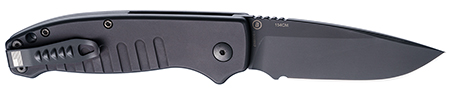 [743108641309] Hogue 64130 Ballista I Automatic 3.50" Folding Drop Point Black Cerakote 154CM SS Blade, Matte Black Aluminum Handle