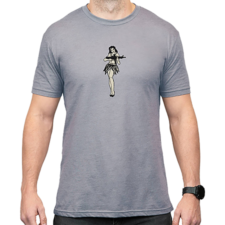 [840815136606] Magpul MAG1117-041-M Hula Girl CVC  Stone Gray Heather Cotton/Polyester Short Sleeve Medium