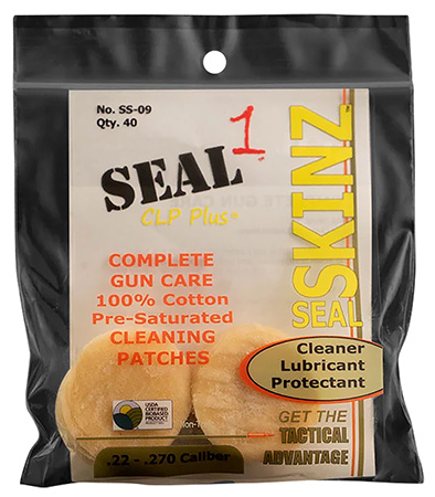 [794504182200] Seal 1 SS-09 Seal SKINZ Cleaning Patches/Cloths 22-270 Cal 1.25" Cotton