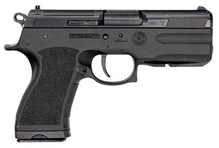 [8594198490276] FK Brno US TMTPSDC PSD  Compact Frame 7.5 FK 14+1 4.30" Black Nitride Tilting Steel Barrel, Dark Gray Nitride Steel Optic Cut/Serrated Slide, Black Polymer Frame w/Accessory Rail, Textured Grip