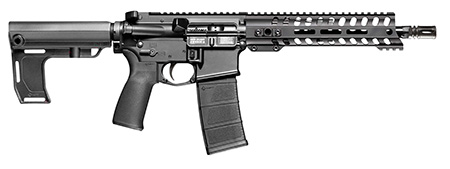 [847313022950] Patriot Ordnance Factory 2295 P15 Constable 300 Blackout 30+1 10.50" M-LOK Handguard, Black Anodized Aluminum Receiver w/Picatinny Rail, Black Polymer MFT Blade Stabilizer, MFT Grip