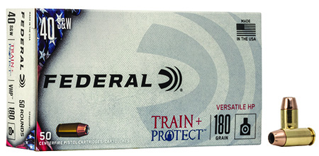 [604544627282] Federal TP40VHP1 Train + Protect  40S&W 180gr Versatile Hollow Point 50 Per Box/10 Case
