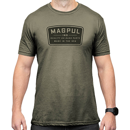[840815150077] Magpul MAG1526-316-L Go Bang Parts  Olive Drab Heather Cotton/Polyester Short Sleeve Large