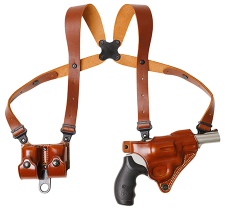 [601299018549] Galco MCII104 Miami Classic II Shoulder System Shoulder Fits Chest Up To 56"/Colt King Cobra Tan Steerhide Right Hand