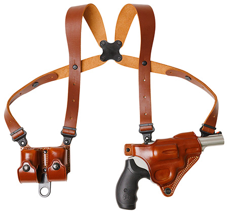 [601299018600] Galco MCII126 Miami Classic II Shoulder System Shoulder Size Fits Chest Up To 56"/S&W N Frame M29/629 Tan Steerhide Right Hand