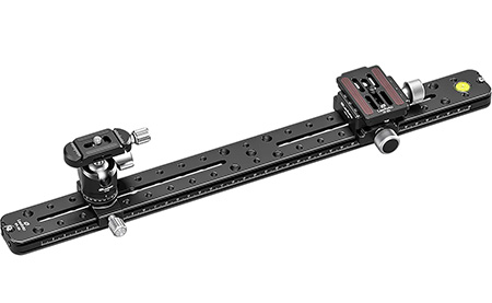 [6940828308497] Leofoto Usa FDM-04 Binocular Rangefinder Rail Kit Black Aluminum 17.71" Long