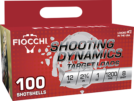 [762344866819] Fiocchi 12SDB18 Shooting Dynamics  12Gauge 2.75" 1oz 8Shot 100 Per Box/2 Case