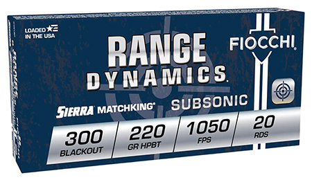 [762344713731] Fiocchi 300BLKSUB   300Blackout 220gr Hollow Point Boat Tail 20 Per Box/10 Case