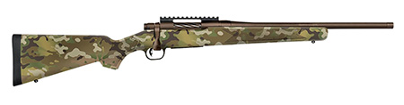 [015813282789] Mossberg 28278 Patriot  Compact 6.5 Creedmoor 4+1 18" Patriot Brown Cerakote Threaded Bull Barrel, Patriot Brown Cerakote Steel Receiver w/Picatinny Rail, MultiCam Fixed Synthetic Stock