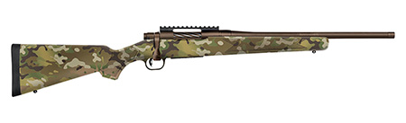 [015813282796] Mossberg 28279 Patriot  Compact 450 Bushmaster 4+1 18" Patriot Brown Cerakote Threaded Bull Barrel, Patriot Brown Cerakote Steel Receiver w/Picatinny Rail, MultiCam Fixed Synthetic Stock