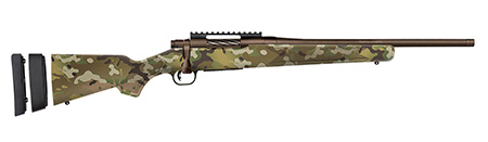 [015813282819] Mossberg 28281 Patriot Super Bantam Youth 350 Legend 4+1 18" Patriot Brown Cerakote Threaded Bull Barrel, Patriot Brown Cerakote Steel Receiver w/Picatinny Rail, MultiCam Fixed Synthetic Stock