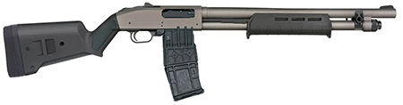 [015813502214] Mossberg 50221 590M  12 Gauge 10+1 18.50" Tungsten Gray Cerakote Barrel  &  Steel Drilled  &  Tapped Receiver, Magpul SGA Black Synthetic Stock