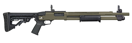 [015813507592] Mossberg 50759 590R  12 Gauge Pump 3" 6+1 18.50" OD Green Cerakote Heat Shield Barrel, OD Green Cerakote Steel Receiver, AR Mil-Spec Adjustable Black Synthetic Stock, Black Polymer Magpul Grip