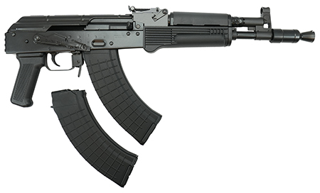 [850045874698] Pioneer Arms AK0031FTPROP Hellpup Pro 7.62x39mm 30+1 11.73" Black Threaded Barrel, Receiver w/Black Side Mounted Optic Rail, Rear Picatinny Rail, Black Polymer Forend, Black Plastic Grip, Right Hand