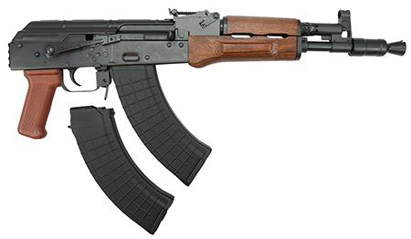 [850045874704] Pioneer Arms AK0031FTPROW Hellpup Pro 7.62x39mm 30+1 11.73" Black Threaded Barrel, Receiver w/Black Side Mounted Optic Rail, Rear Picatinny Rail, Wood Forend, Wood Grip, Right Hand