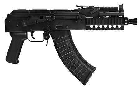 [850045874773] Pioneer Arms AK0031KCORE Micro Hellpup CORE 7.62x39mm 30+1 7" Blued Threaded Barrel, Quad Picatinny Rail Handguard, Blued Steel Receiver w/Side Mounted Optic Rail, Black Plastic Grip, Right Hand