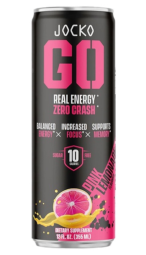 [810076290796] Jocko Fuel 29076 Pink Lemonade Energy Drinks 12oz 12Pack