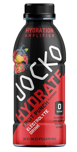 [810076297538] Jocko Fuel 29753 Fruit Punch Hydrate Drink 16oz 12Pack