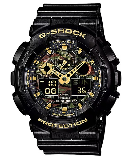 [079767994983] GSHOCK GA100CF1A9    ANALOG DIGITAL BLK/CAMO DIAL