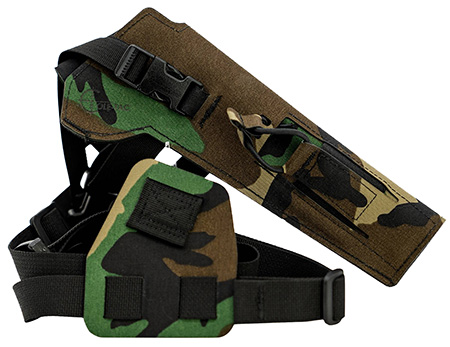 [709750015578] Cole-tac VW206 Varmint Wrangler Pistol Holder Chest M81 Woodland Left Hand
