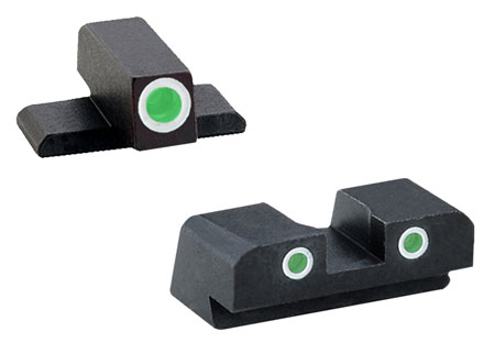 [644406901501] AmeriGlo XD191 Classic Tritium Sight Set for Springfield Armory XD  Green Tritium White Outline Front Sight-Green Tritium White Outline Rear Sight