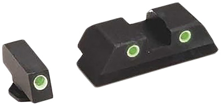[644406900283] AmeriGlo GL113 Classic Tritium Sight Set for Glock  Green Tritium White Outline Front Sight-Green Tritium White Outline Rear Sight