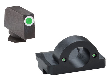 [644406900429] AmeriGlo GL125 Ghost Ring Sight Set for Glock  Green Tritium White Outline Front Sight-Green Tritium Rear Sight