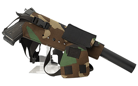 [709750016025] Cole-tac VWX111 Varmint Wrangler XL Pistol Holder Chest M81 Woodland Right Hand