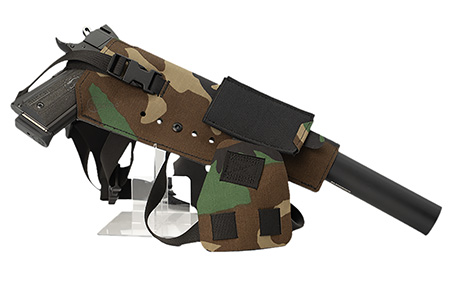 [709750016032] Cole-tac VWX112 Varmint Wrangler XL Pistol Holder Chest M81 Woodland Left Hand