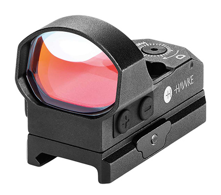 [5054492121458] Hawke Sport Optics 12145 Reflex Sight  Black 1x34mm Illuminated Circle w/Red Dot Reticle Weaver Rail Mount