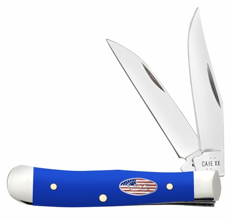 [021205164014] Case 16401 Trapper  Tiny Folding Clip Point/Spey Plain Tru-Sharp SS Blade, Smooth Royal Blue Synthetic Handle