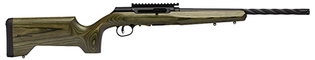 [062654472589] Savage Arms 47258 A Series  Full Size 22 LR 10+1 18" Matte Black Spiral Fluted Threaded Barrel, Matte Black Carbon Steel Receiver w/  Picatinny Rail, OD Green Fixed Laminate Stock, Right Hand
