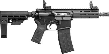 [857253008099] Tippmann Arms A101042 M4 Micro Elite 22 LR 25+1 7" Black Parkerized Threaded Barrel, Black Parkerized Receiver w/Picatinny Rail, M-LOK Handguard, Black T5 Arm Brace, Black Gen2 Grip, Right Hand