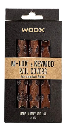 [810069397290] Woox SH.MLK005.S3 M-LOK Rail Covers  Micarta Green American Walnut 3Pack