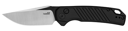 [087171071176] Kershaw 7305 Launch 23 Automatic 3.30" Folding Trailing Point Plain Black Cerakote/Satin CPM 154 SS Blade, Black Anodized Aluminum Handle