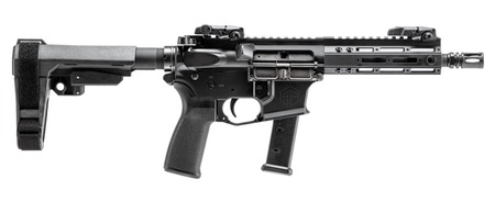 [810100533700] Alpha Foxtrot AA08X1HXX-XABK20 AFMG9  9mm Luger 20+1 7.50" Black QPQ Threaded Barrel, M-LOK Handguard, Black Anodized Aluminum Receiver w/Picatinny Rail, Black Polymer SB Tactical Brace, MFT Grip
