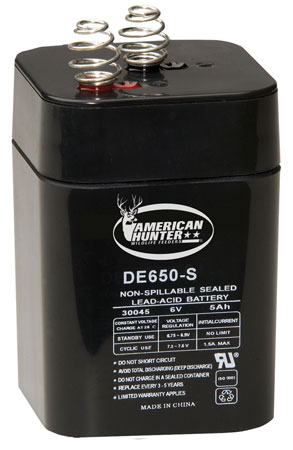 [758365223106] American Hunter DE30053 HR Rechargeable Lantern Battery  6 Volt 5 AMP