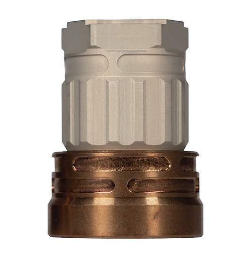 [850035705735] Q LLC ACCE9MOUNTTRILUGCLEAR Erect9r Three-Way Mount 9mm Aluminum/Stainless Steel Clear Hardcoat Anodized Tan