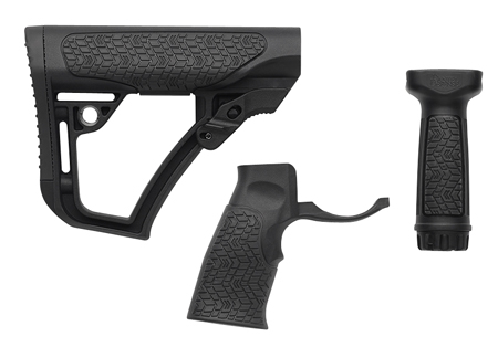 [815604016025] Daniel Defense 2810206145006 Collapsible Buttstock Pistol Grip/Vertical Foregrip AR-15 Black Polymer