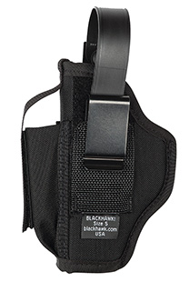 [648018045837] Blackhawk 40AM05BK Multi-Use  IWB/OWB Size 05 Black Cordura Nylon Belt Clip Fits Large Semi-Auto Fits 3.75-4.50" Barrel Ambidextrous